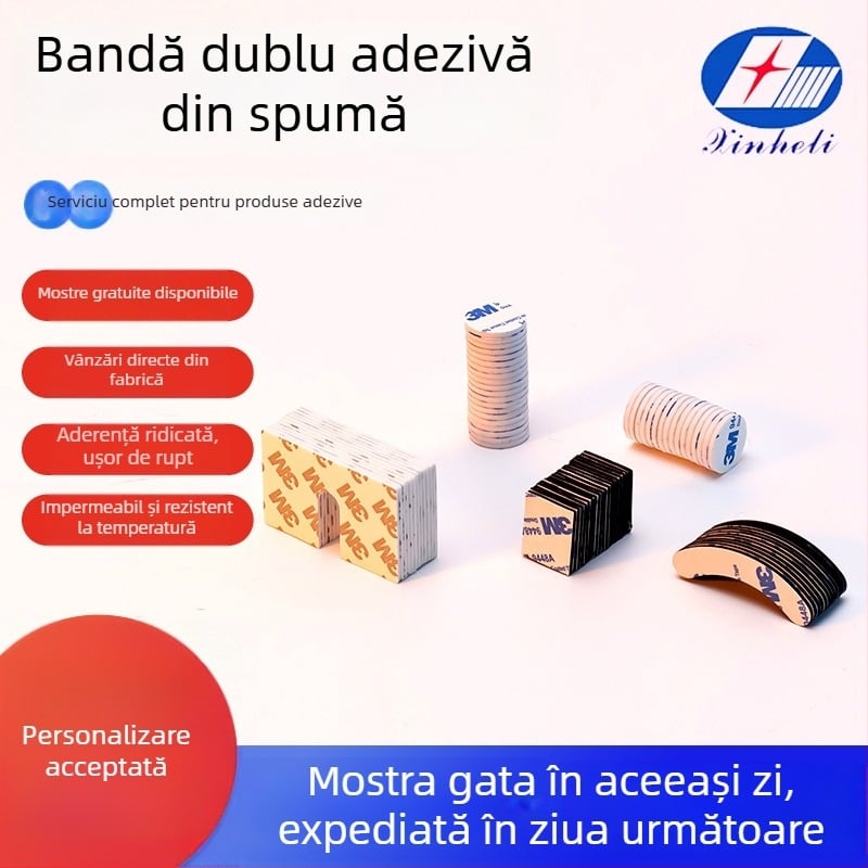 Covoraș EVA din spumă, bandă dublu adezivă, aderență ridicată, antiaderent, amortizant, bumbac opac, decupat