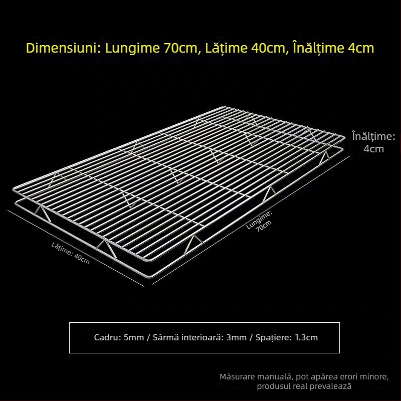 Raft din plasă din oțel inoxidabil, dreptunghiular, cu două niveluri, pentru uscarea prăjiturilor și a pâinii, plasă pentru grătar