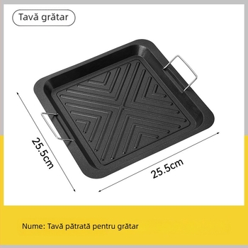 Plasă de grătar din oțel inoxidabil, alimentară, grilă pătrată în stil coreean, grilă circulară îngroșată pentru cărbune, pentru ceai și frigărui