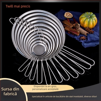 Sită din oțel inoxidabil pentru făină, cu plasă superficială și filtru de ulei, ustensilă de bucătărie