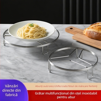 Raft de aburi din oțel inoxidabil, design îngroșat pentru bucătărie, covoraș izolant pentru oale și suport de depozitare pentru aburi