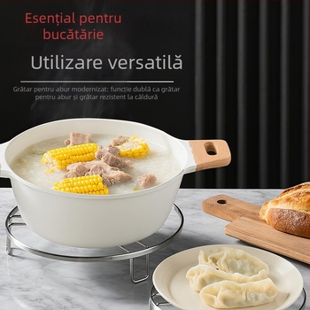 Raft de aburi din oțel inoxidabil, design îngroșat pentru bucătărie, covoraș izolant pentru oale și suport de depozitare pentru aburi