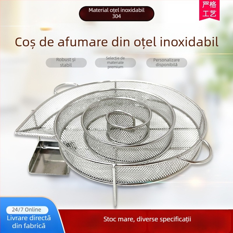 Coș de fum rotund din oțel inoxidabil 304 pentru afumare la rece, tip BBQM