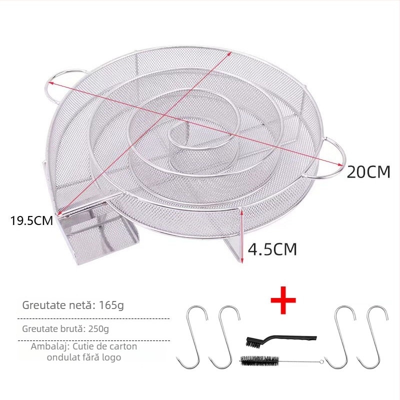 Coș de fum rotund din oțel inoxidabil 304 pentru afumare la rece, tip BBQM