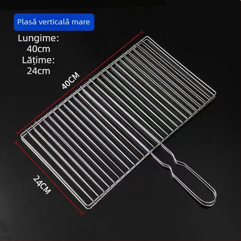 Clești de grătar din oțel inoxidabil pentru pește și legume, plasă de grătar pentru carne — fără magnetism, cu grosime