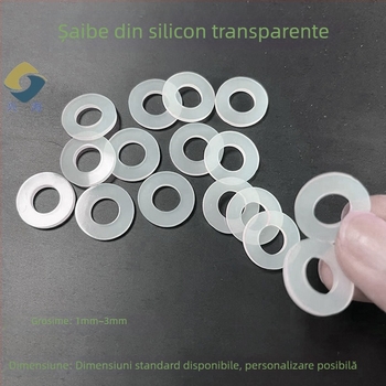 Garnitură din silicon, etanșare impermeabilă, transparentă, neagră antiderapantă, bază circulară pentru șuruburi