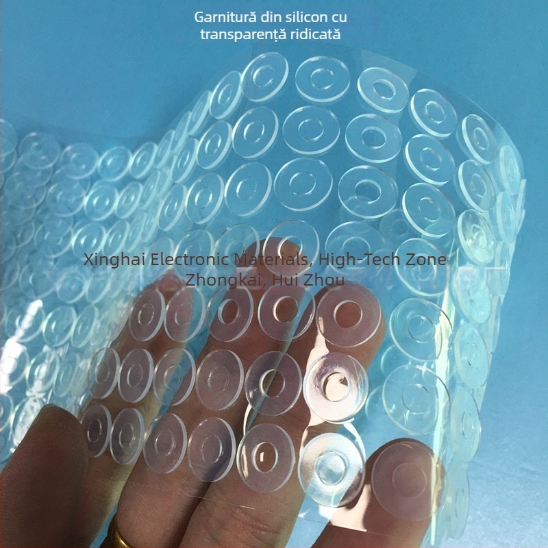 Garnitură din silicon, etanșare impermeabilă, transparentă, neagră antiderapantă, bază circulară pentru șuruburi