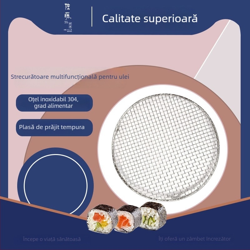Grill din oțel inoxidabil 304 cu plasă pentru tempura și cotlet de porc