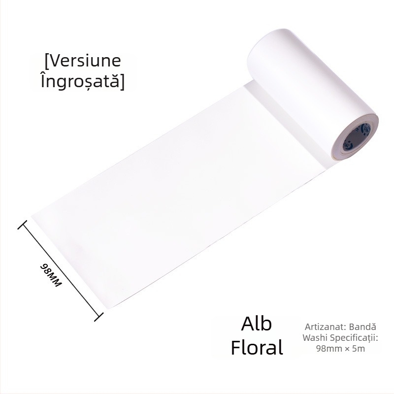 Bandă Washi pentru jurnal și bază de hârtie pentru planner – decorare DIY, fundal negru-alb cu autocolante