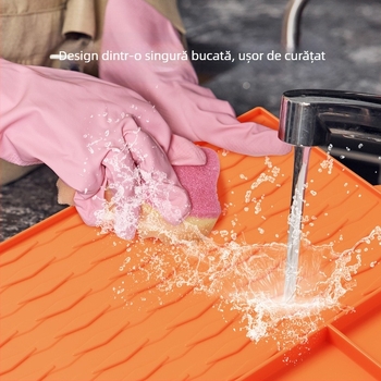Protecție din silicon pentru uneltele de grătar Blackstone, covoraș de protecție anti-praf, covoraș de curățare, spațiu de depozitare pe partea stângă pentru tigaia de barbecue, versiune actualizată
