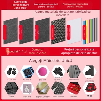 Căptușeală interioară din spumă EVA pentru cutia de scule, turnare într-o singură piesă, cu căptușeală interioară personalizabilă