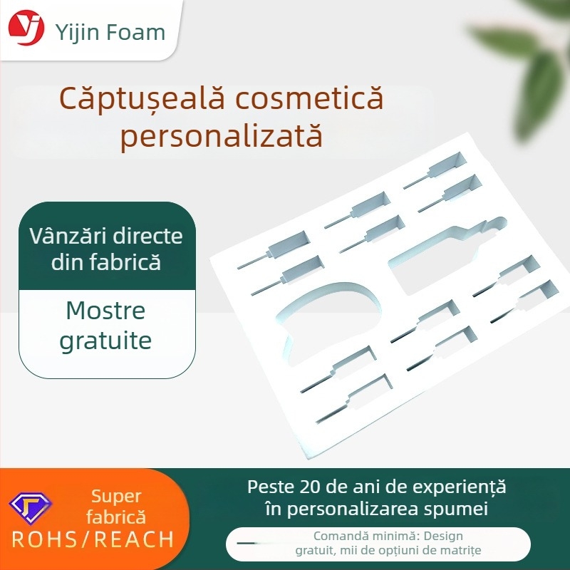Tavă internă cosmetică din spumă EVA albă, personalizată, cu gravură