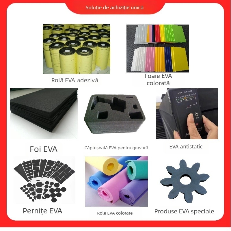 Placă din spumă EVA negru-alb cu suport interior pentru protecție la șocuri și amortizare; material de ambalare ecologic, spumă de înaltă densitate