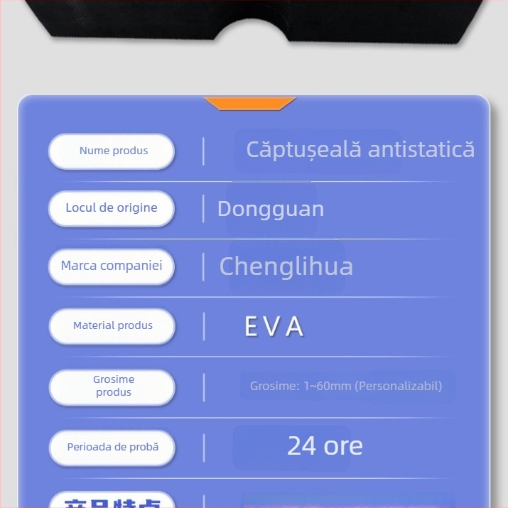 Lining EVA cu gravură, antistatice, suport interior — dintr-o singură bucată, spumă EVA densitate mare, tăiere prin matriță la comandă