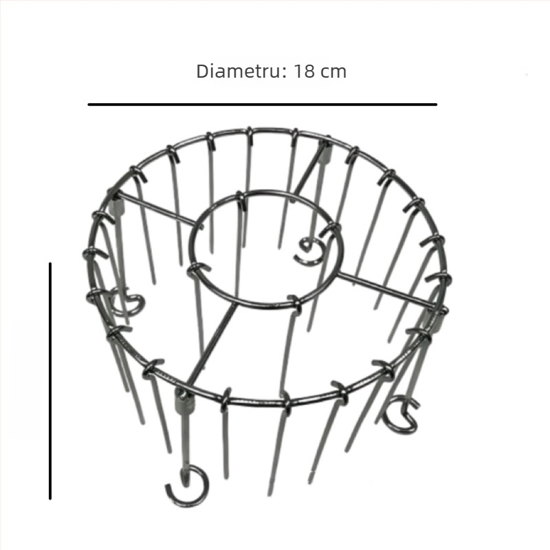 Grătar rotund vertical din oțel inoxidabil, suport cu frigărui atârnate, pentru friteuză cu aer și cuptor, include 24 frigărui