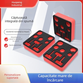 Înveliș EVA personalizat cu suport interior — burete spongă bi-color, țesătură velur, EVA anti-static, gravură în formă specială, amortizare la șocuri și rezistență la presiune