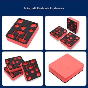 Înveliș EVA personalizat cu suport interior — burete spongă bi-color, țesătură velur, EVA anti-static, gravură în formă specială, amortizare la șocuri și rezistență la presiune