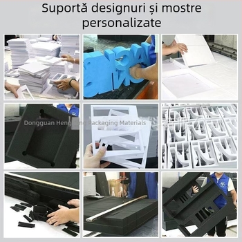 Placă EVA din spumă, cu strat interior negru și alb, suport intern de înaltă densitate, gravură pentru slot de card, rigiditate de 60°