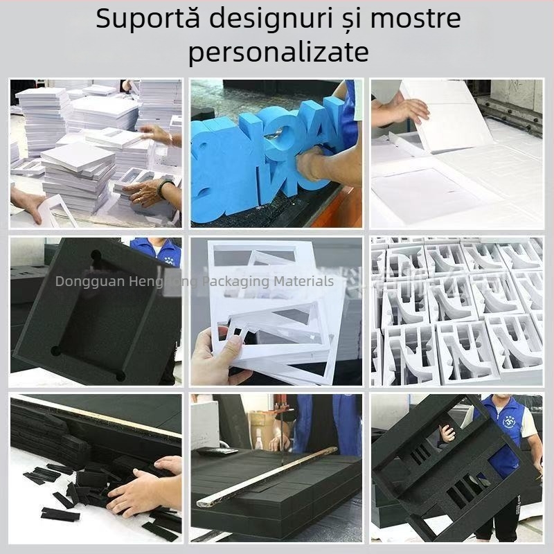 Placă EVA din spumă, cu strat interior negru și alb, suport intern de înaltă densitate, gravură pentru slot de card, rigiditate de 60°