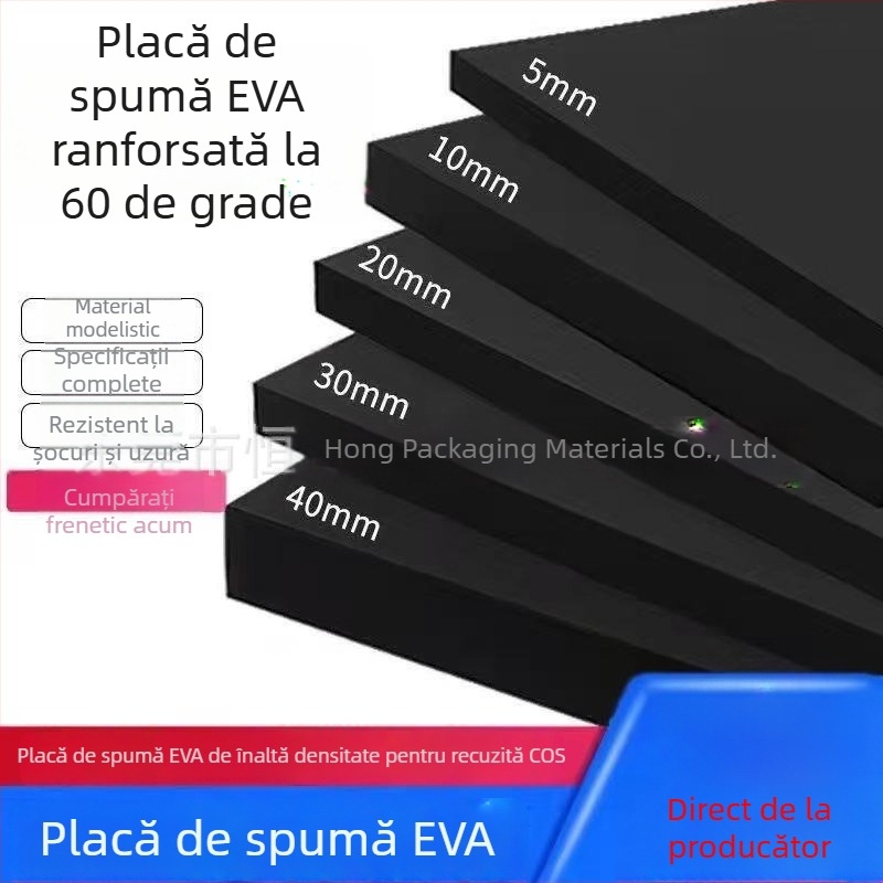 Placă EVA din spumă, cu strat interior negru și alb, suport intern de înaltă densitate, gravură pentru slot de card, rigiditate de 60°