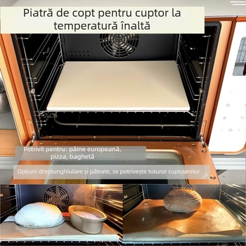Piatra de copt cordierit pentru cuptor – placă de coacere la temperaturi înalte pentru pâine, baghetă și pizza