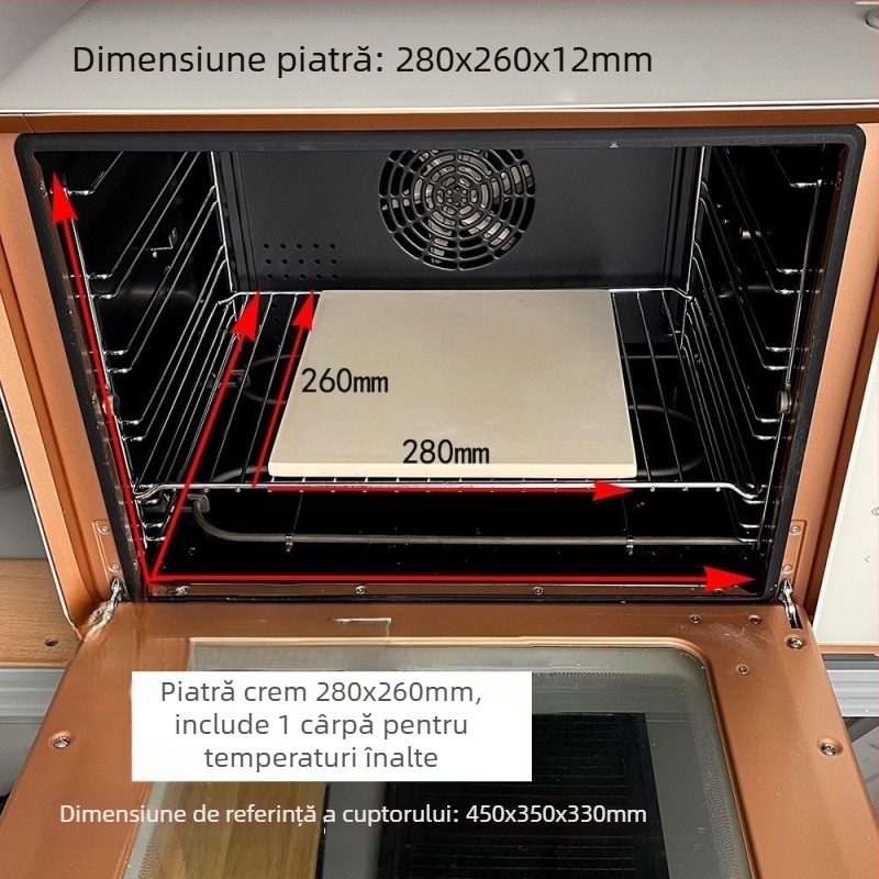 Piatra de copt cordierit pentru cuptor – placă de coacere la temperaturi înalte pentru pâine, baghetă și pizza
