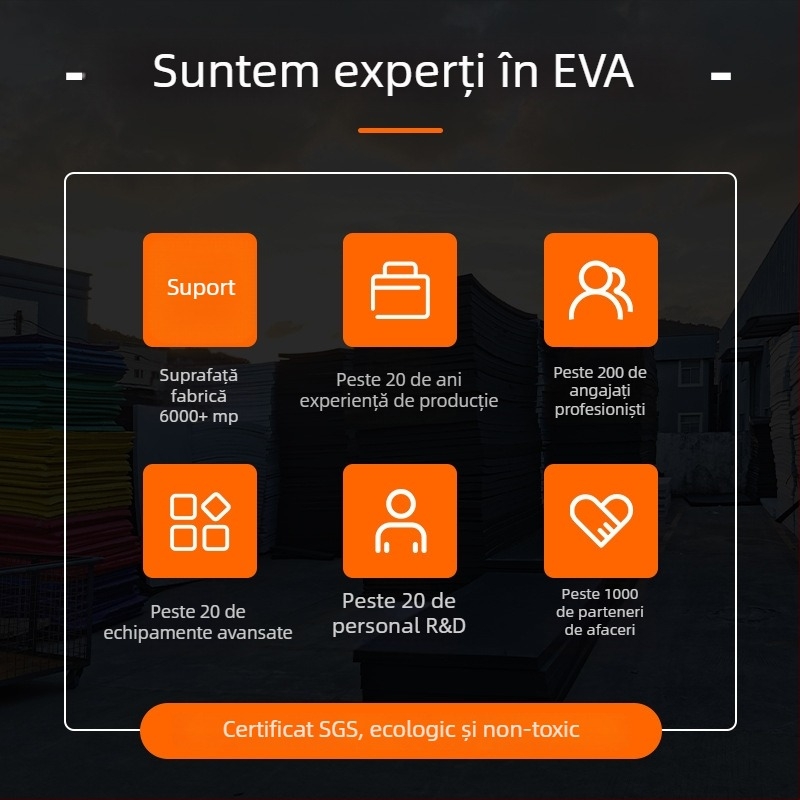 Spumă EVA pentru căptușire: rezistentă la foc, anti-statică, ecologică, cu grosime, densitate și culoare personalizabile