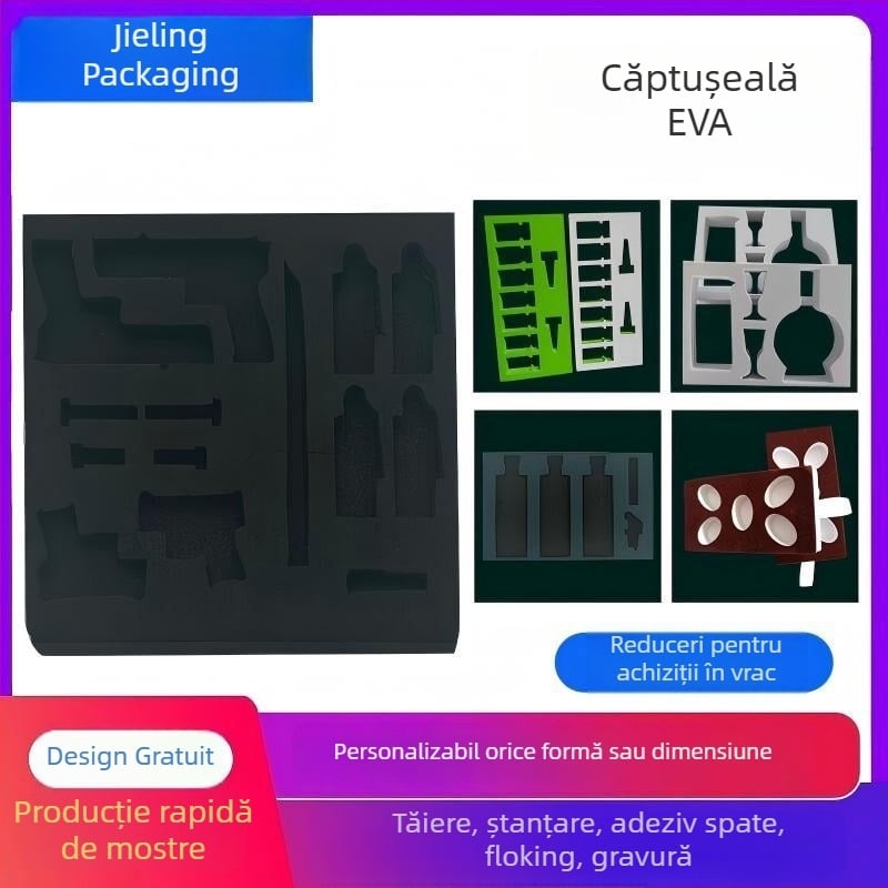 Tavă internă EVA cu burete pentru ambalare, inserții din velur, dimensiune personalizată