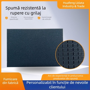 Garnitură pentru cutie cadou cosmetice din burete EVA, model pătrat mic în carouri, culoare neagră
