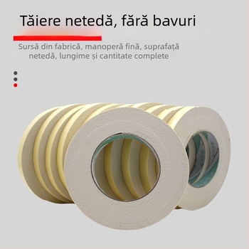 Bandă dublu adezivă din spumă EVA, cu aderență puternică, rezistentă la apă, PE bază, 1 mm grosime, 1 cm lățime, 10 m lungime, substrat din spumă pentru aplicații publicitare.
