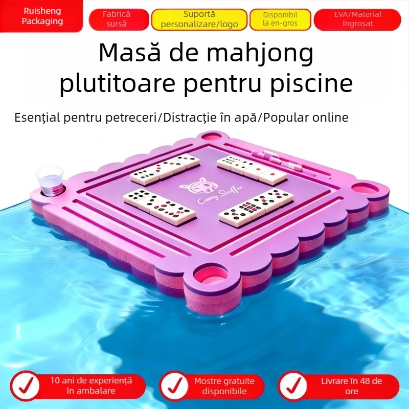 Masă plutitoare pentru mahjong din spumă EVA, jocuri de cuvinte pentru petreceri, cărți de joc, tavă EVA de apă personalizată