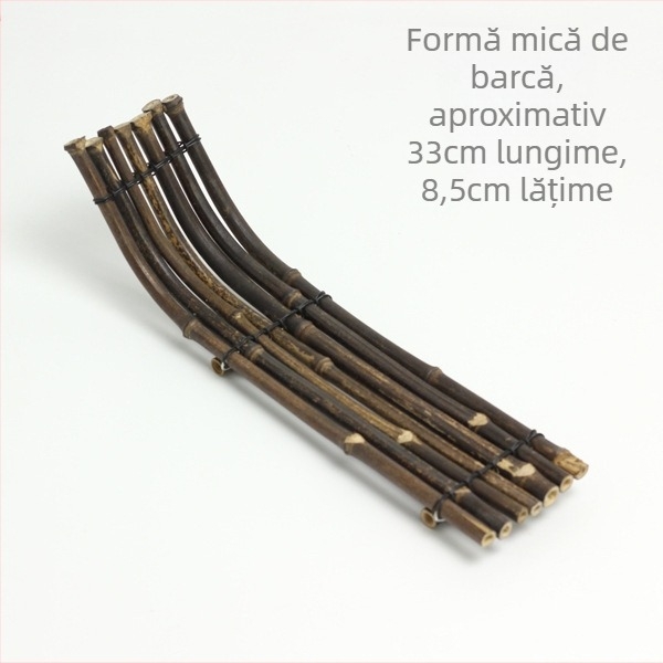 Suport de pahare din bambus mov și covoraș termic din bambus pentru fructe de mare și grătar, decorativ natural mov din bambus