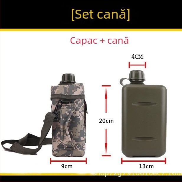 Sticlă de apă în stil american pentru antrenament militar, drumeții în aer liber, capacitate mare, plastic PE