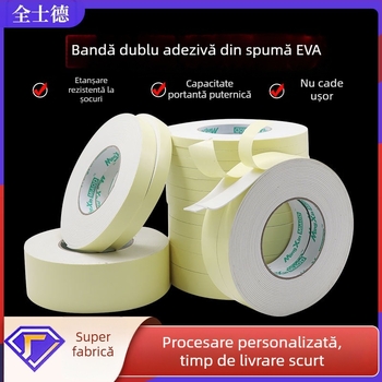Quanshide bandă dublu-adezivă din spumă EVA cu cârlig, grosime 1.5 mm, lățimi între 1.0 și 3.0 cm, lungime personalizabilă, pentru aparate electrocasnice, jucării, electronice și decor.