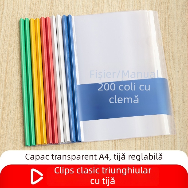 Dosar A4 cu clemă de levier și capac transparent