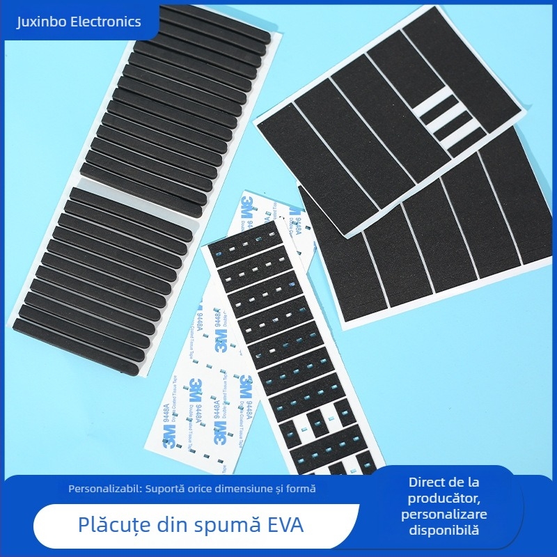 Padă EVA neagră cu textură de plasă, durabilă și absorbantă la șocuri, strat de silicon, bază anti-alunecare cu adeziv, umplutură din burete autoadezivă