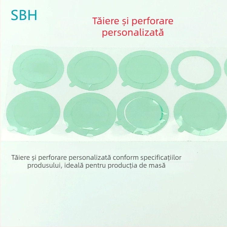 Folie protectoare din PET cu adeziv siliconic, spumă EVA și placă PC, tăiată prin matriță
