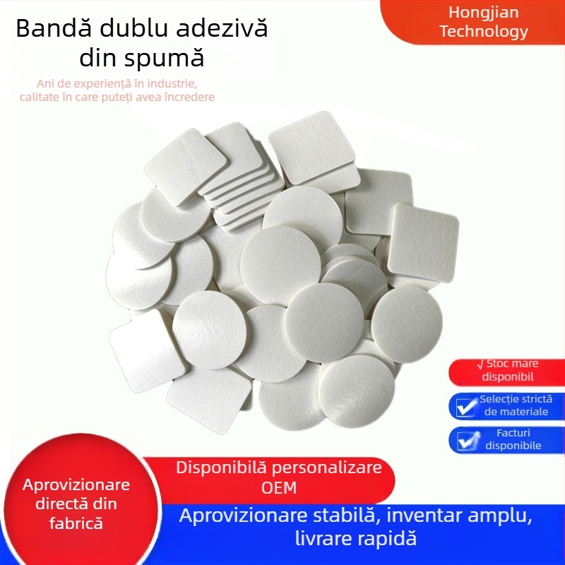 Bandă EVA din spumă, cu două fețe, neagră și albă, grosime 1–10 mm