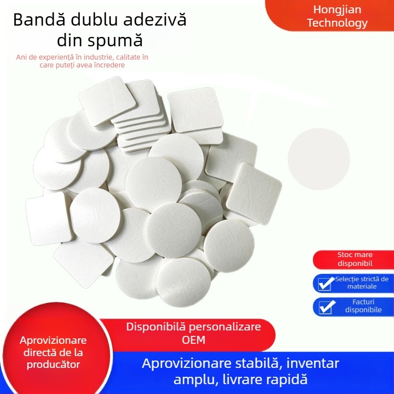 Bandă EVA din spumă, cu două fețe, neagră și albă, grosime 1–10 mm