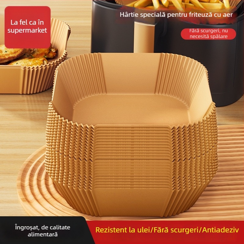 Hârtie de copt cu strat de silicon, pătrate, pentru friteuză cu aer și cuptor