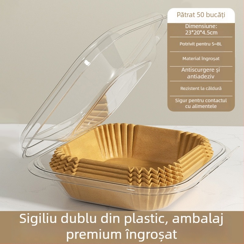 Hârtie de copt cu strat de silicon, pătrate, pentru friteuză cu aer și cuptor