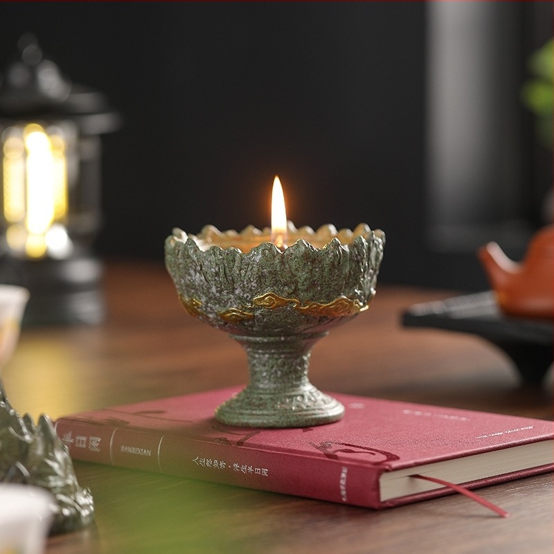 Sobă Boshan antic, lampă ceramică veșnică pentru camera de ceai, lampă pentru altar budist, decor de casă