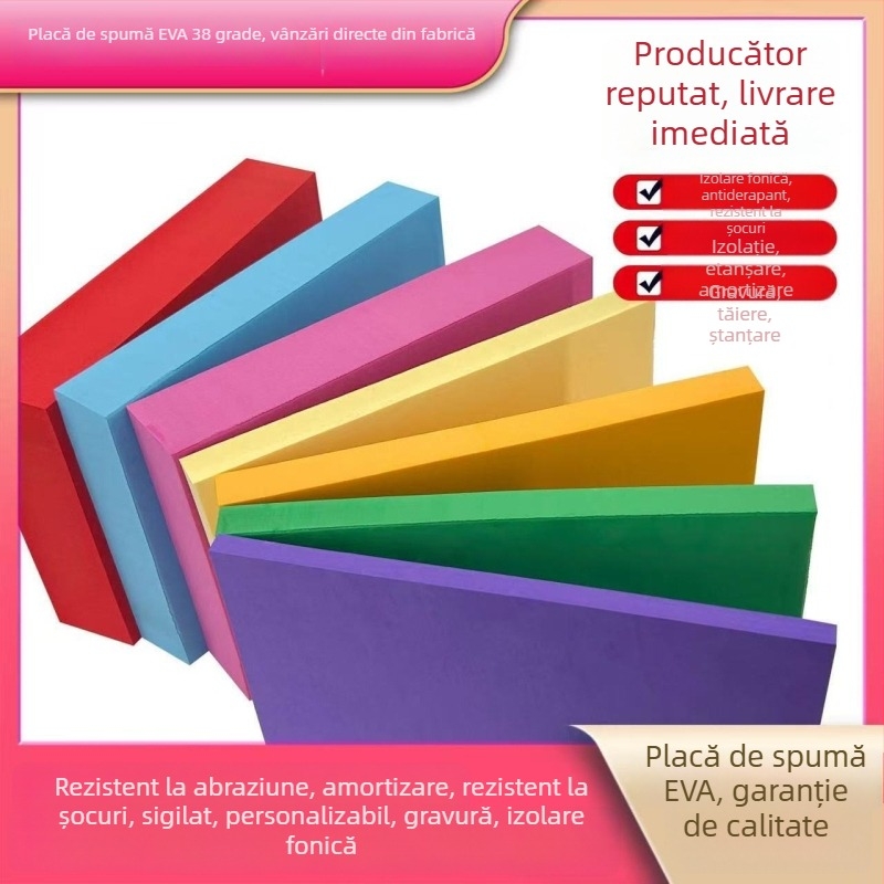 Foi EVA colorate, clasă A, ecologice, cu miros redus, pentru garnituri de ambalaj