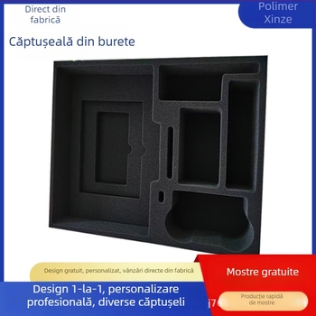 Înveliș din burete negru și tavă interioară pentru ambalarea bijuteriilor, burete cu textură velur