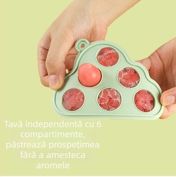 Formă din silicon, în formă de nor, pentru hrana bebelușilor – pentru congelare, gătire la abur și coacere de prăjituri cu orez
