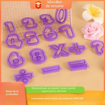 Set de forme pentru biscuiți cu simboluri, matriță din plastic pentru fondant și decorare prăjituri