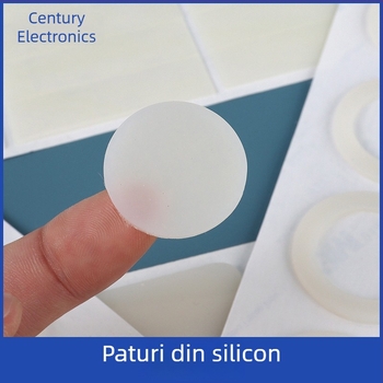 Pad circular din silicon cu adeziv bidirecțional, suport autoadeziv pentru picior, negru, rezistent la uzură, viscozitate înaltă, antiderapant pentru electronice