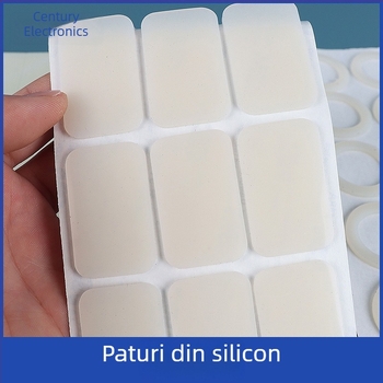 Pad circular din silicon cu adeziv bidirecțional, suport autoadeziv pentru picior, negru, rezistent la uzură, viscozitate înaltă, antiderapant pentru electronice