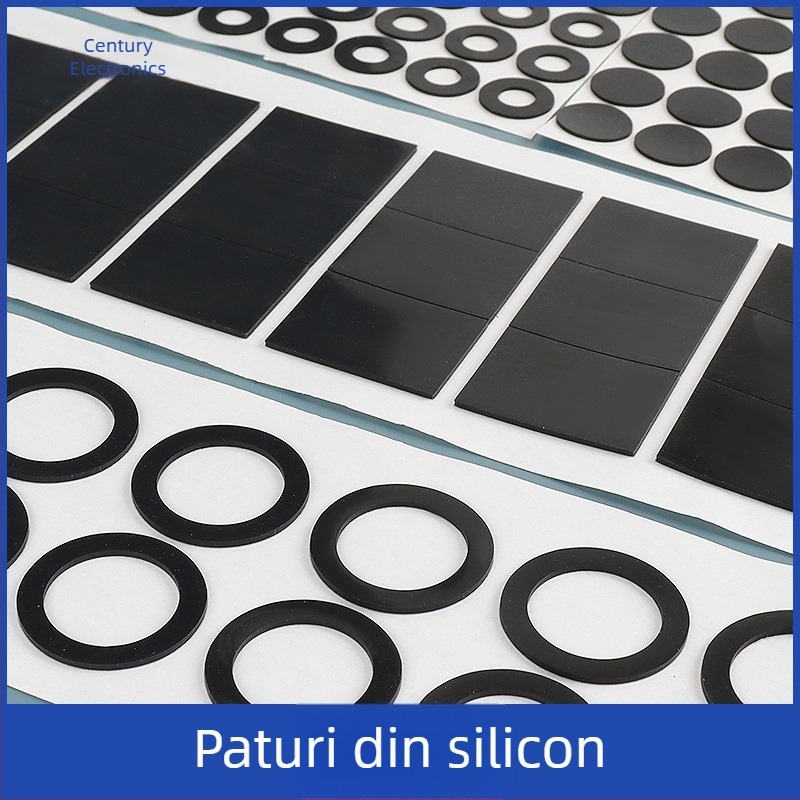 Pad circular din silicon cu adeziv bidirecțional, suport autoadeziv pentru picior, negru, rezistent la uzură, viscozitate înaltă, antiderapant pentru electronice