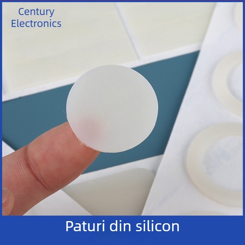 Pad circular din silicon cu adeziv bidirecțional, suport autoadeziv pentru picior, negru, rezistent la uzură, viscozitate înaltă, antiderapant pentru electronice